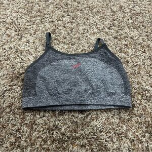 Gymshark Women’s Size Small Seamless Sports Bra Grey With Pink